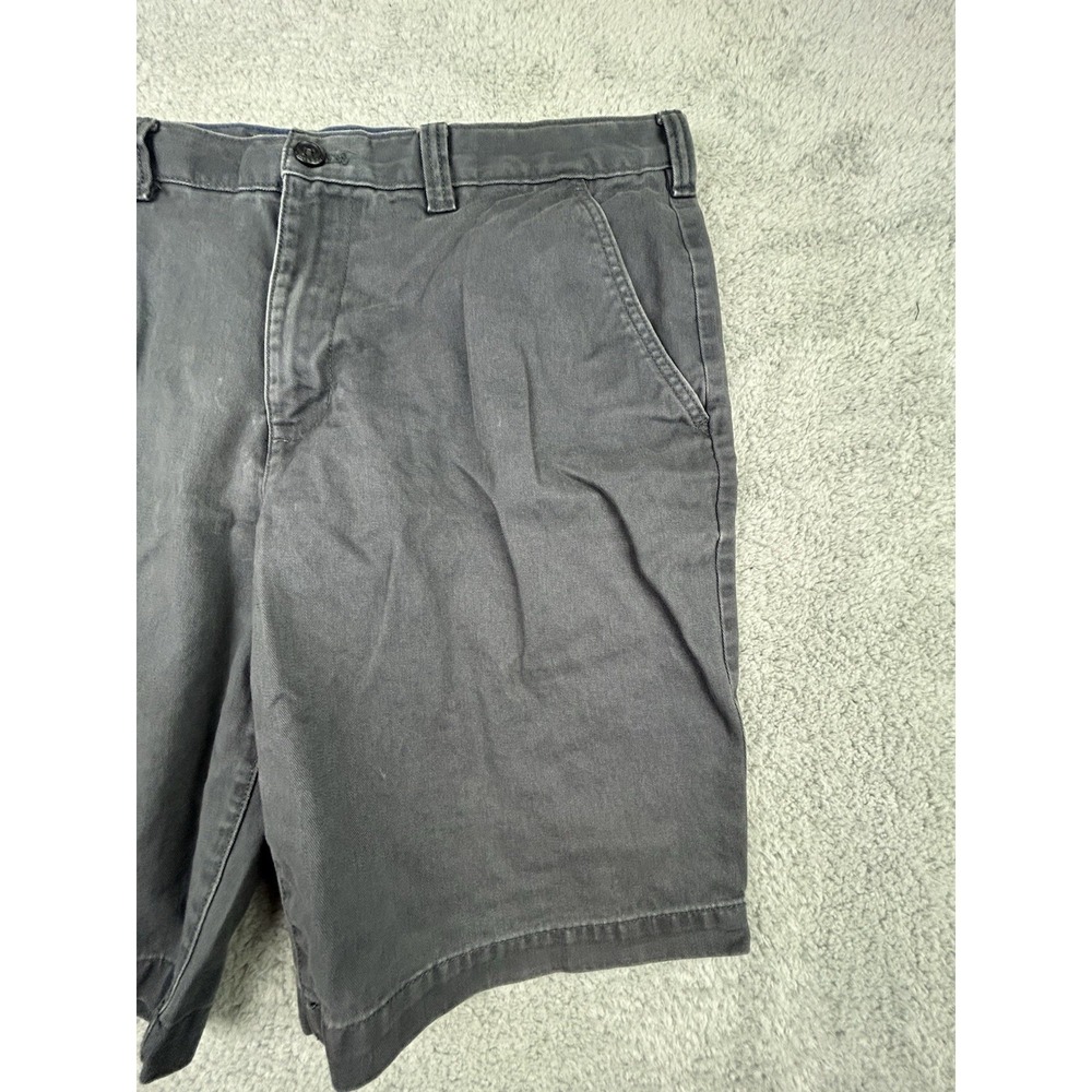 Eddie Bauer Shorts Mens Size 38 Black Solid 9" Inseam Casual Chino Cotton - Picture 3 of 12